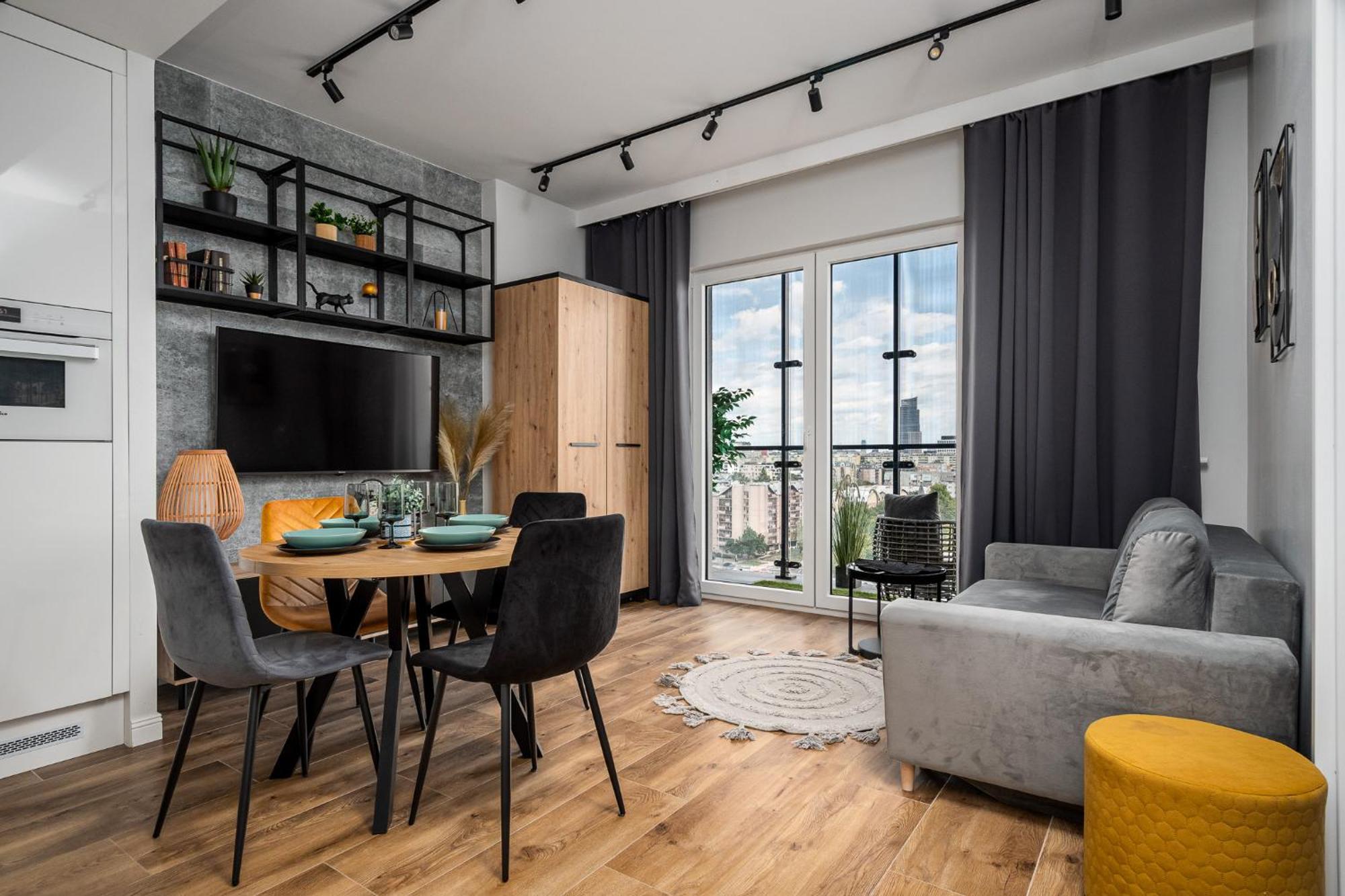 Wola Tower Deluxe Separate Bedroom With Free Garage - By Perfect Apart ワルシャワ エクステリア 写真