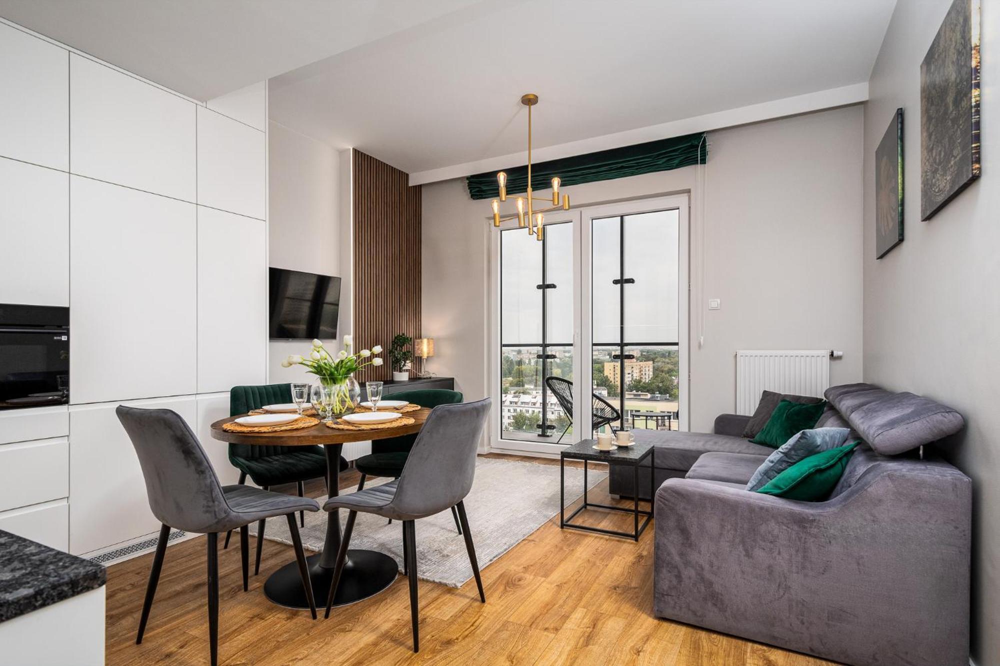 Wola Tower Deluxe Separate Bedroom With Free Garage - By Perfect Apart ワルシャワ エクステリア 写真